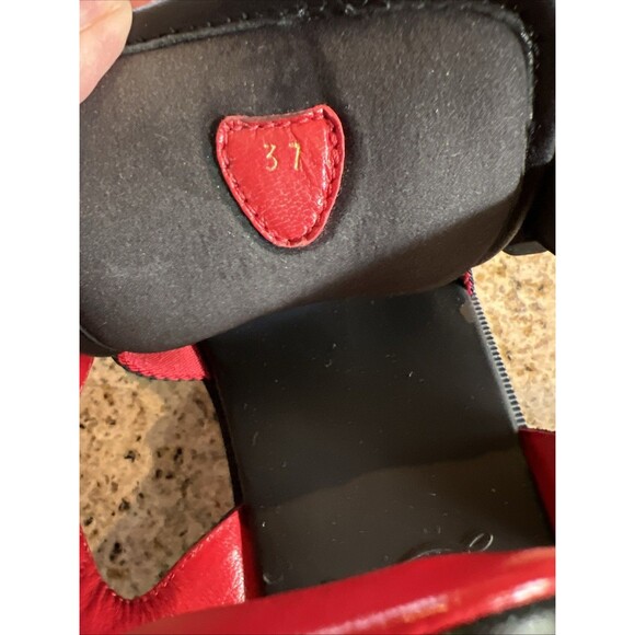 Christian Louboutin Velcrissimo Chunky Sandals- Women’s Size 37/7 Black/Red - Picture 7 of 11